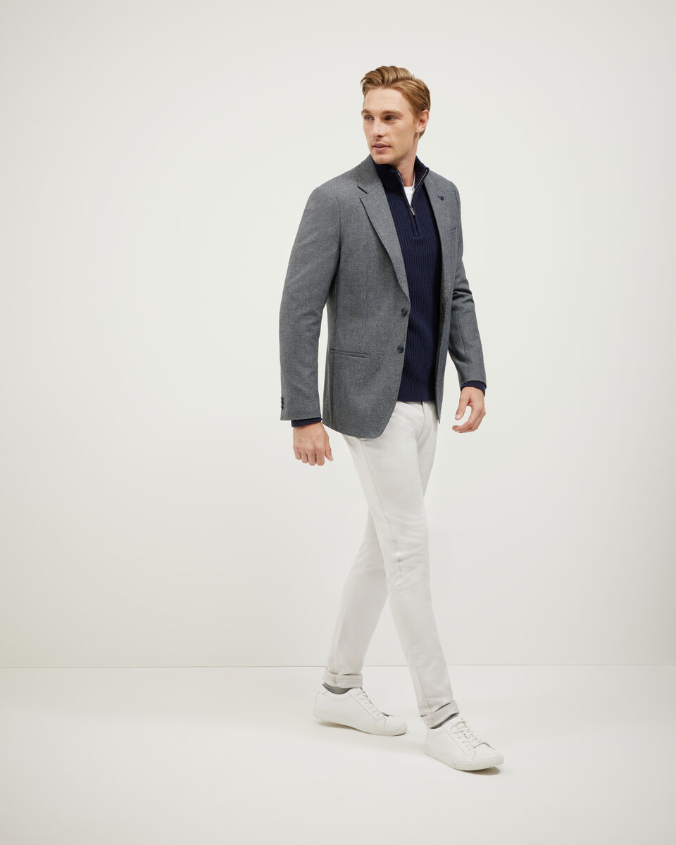 Two-Toned Houndstooth Blazer, Navy, hi-res